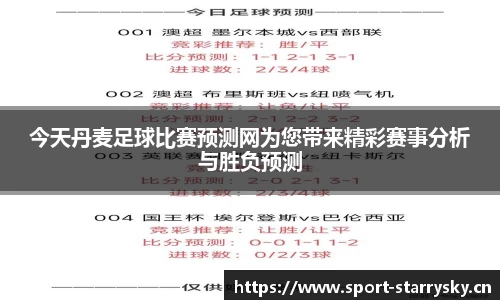 今天丹麦足球比赛预测网为您带来精彩赛事分析与胜负预测